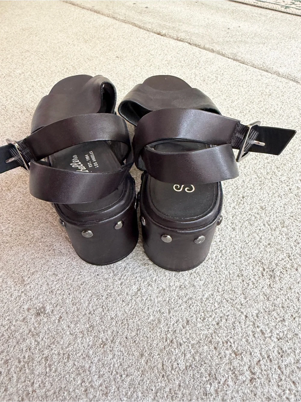 Seychelles Black Studded Platform Sandals